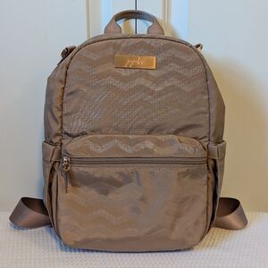 Jujube embossed zig zag midi backpack in "warm sand" (blush)